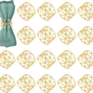 Serviettenringe Gold 18er Set – Vintage Metall Serviettenschnallen ausgehöhlt für Hochzeit, Abendessen & Tischdekoration